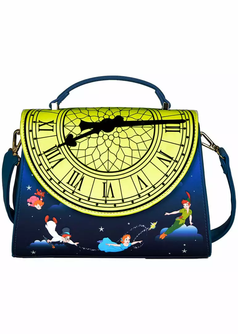 Loungefly Disney Peter Pan Glow Clock Crossbody Bag Blue 4 Loungefly Disney Peter Pan Glow Clock Crossbody Bag Blue