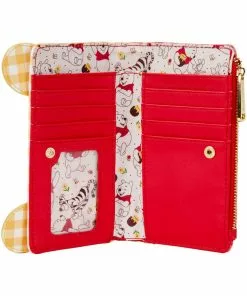 New In Loungefly Disney Winnie The Pooh Gingham Wallet Yellow