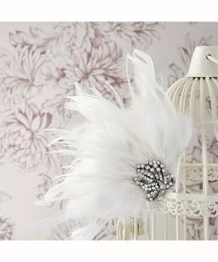 Love Vintage Feather 20's Hairclip Cream