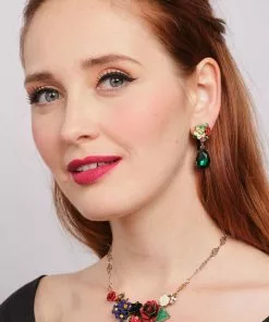 New In Love Vintage Frida Flower 50's Earrings Green 6 New In Love Vintage Frida Flower 50's Earrings Green