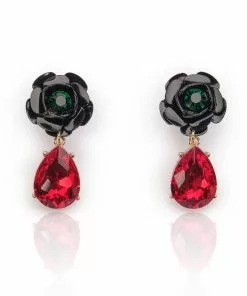Love Vintage Rock 'n Rose 50's Earrings Red