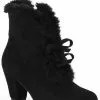 Lulu Hun Tatiana Faux-Fur 40's Booties Black New In