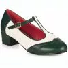 Lulu Hun Georgia 60's Pumps Green Ivory