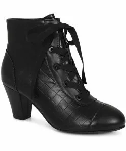 Lulu Hun Selma Quilted 40's Boots Black