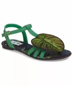 Lulu Hun Lottie Leaf 50's Sandals Green