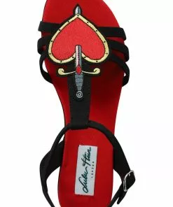 New In Lulu Hun Lottie Heart Tattoo 60's Sandals Red
