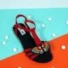 New In Lulu Hun Lottie Butterfly Tattoo 60's Sandals Black