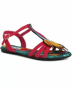 New In Lulu Hun Lottie Bird Of Paradise 50's Sandals Red