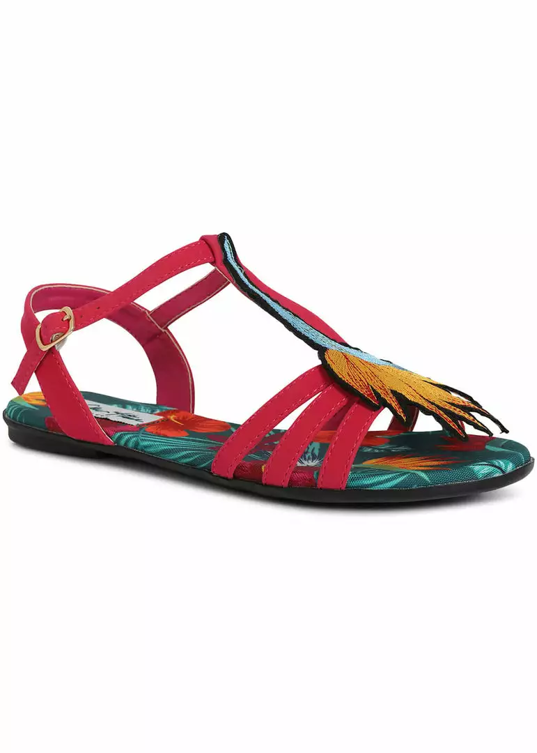 New In Lulu Hun Lottie Bird Of Paradise 50's Sandals Red 4 New In Lulu Hun Lottie Bird Of Paradise 50's Sandals Red