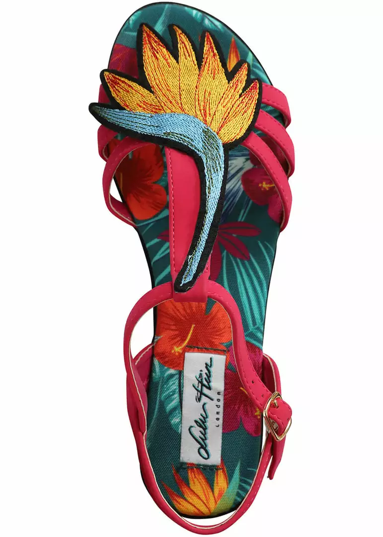 New In Lulu Hun Lottie Bird Of Paradise 50's Sandals Red 3 New In Lulu Hun Lottie Bird Of Paradise 50's Sandals Red