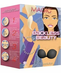 Magic Bodyfashion Backless Beauty Stick-On Bra Black New In