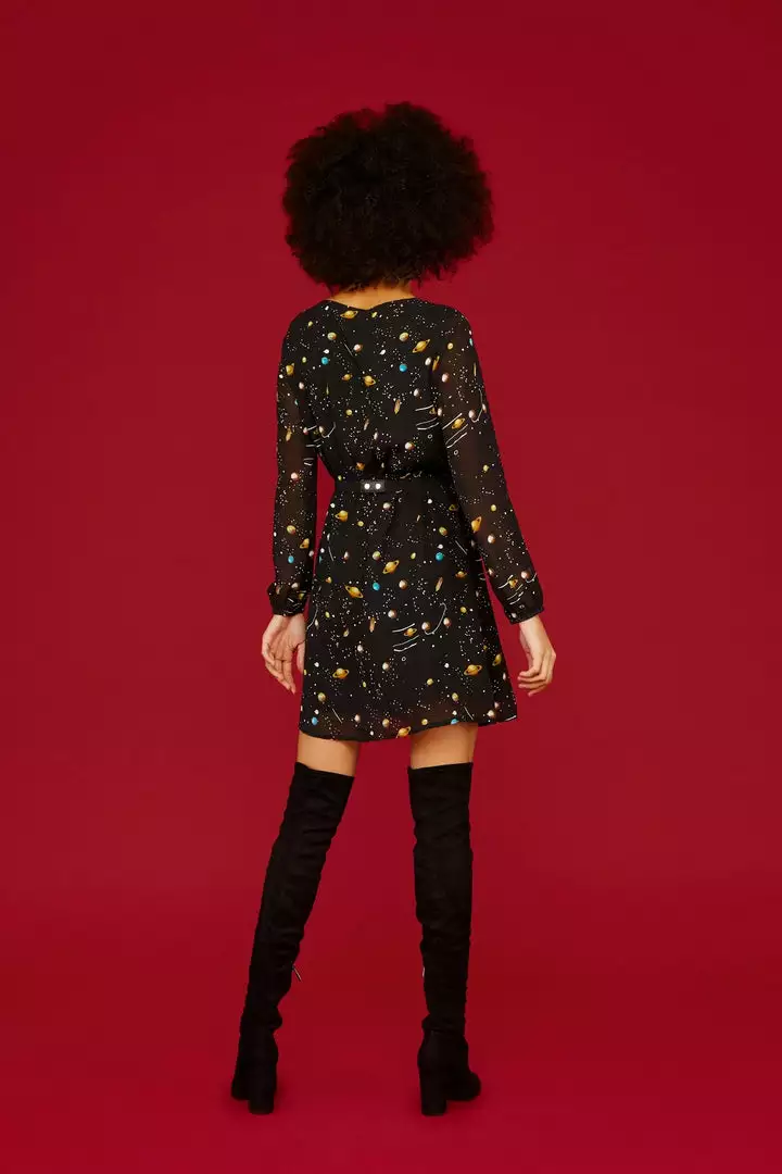 Minueto Tami Galaxi 60's Dress Black New In 5 Minueto Tami Galaxi 60's Dress Black New In