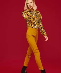 Minueto Greta Geo 60's Blouse Mustard 9 Minueto Greta Geo 60's Blouse Mustard