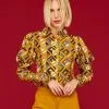 Minueto Greta Geo 60's Blouse Mustard