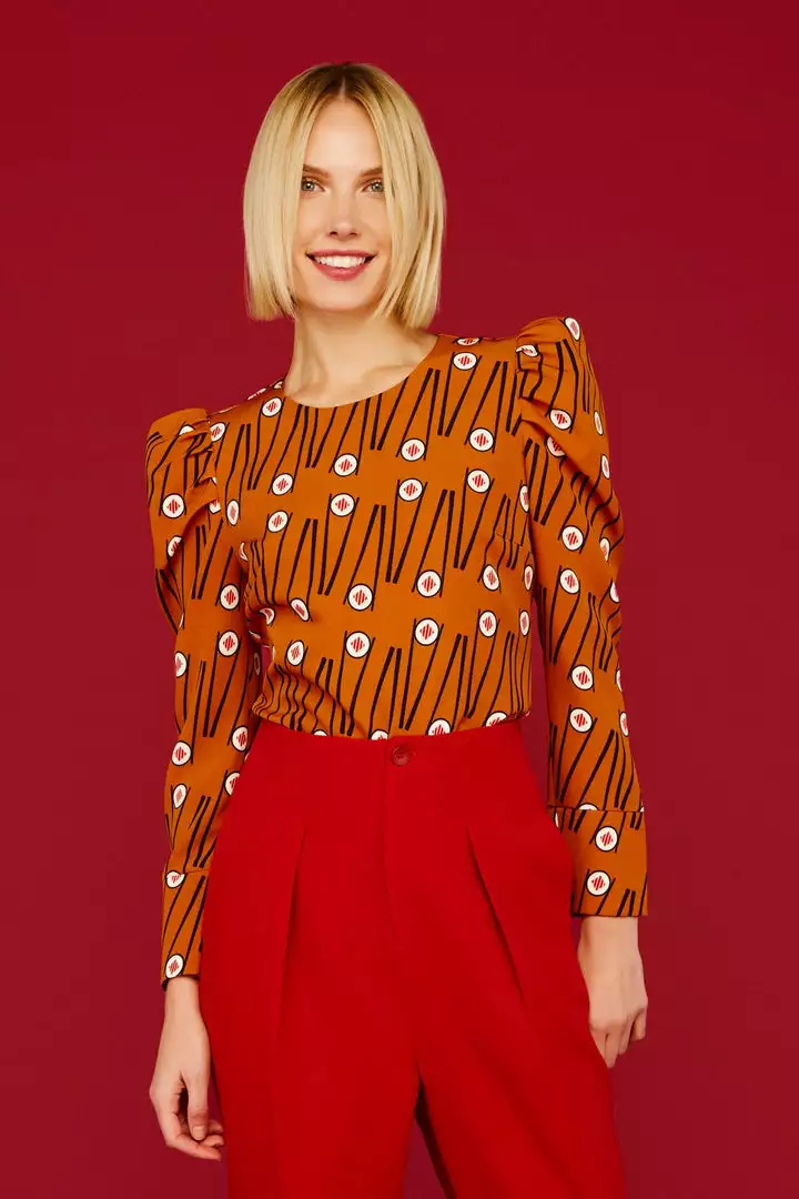 Minueto Chopsticks Sushi 60's Top Brown New In 3 Minueto Chopsticks Sushi 60's Top Brown New In