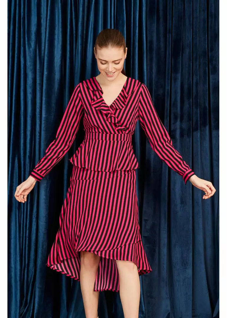 Minueto Bridget Stripe 70's Dress Pink 5 Minueto Bridget Stripe 70's Dress Pink