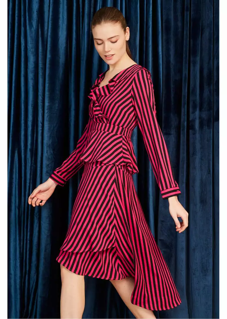 Minueto Bridget Stripe 70's Dress Pink 3 Minueto Bridget Stripe 70's Dress Pink