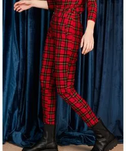 Minueto Graham Tartan 70's Trousers Red