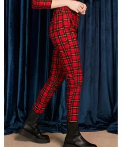 Minueto Graham Tartan 70's Trousers Red