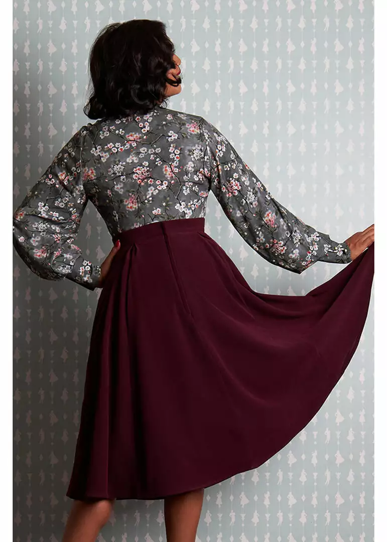 Miss Candyfloss Becky Bo 50's Swing Skirt Boysenberry Wine New In 4 Miss Candyfloss Becky Bo 50's Swing Skirt Boysenberry Wine New In