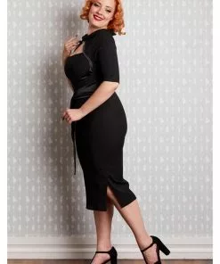 Miss Candyfloss Kitti Lou 50's Pencil Dress Black New In 7 Miss Candyfloss Kitti Lou 50's Pencil Dress Black New In