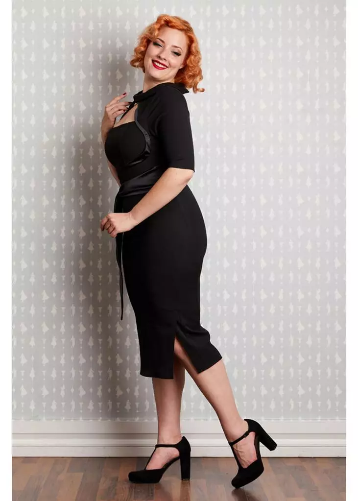 Miss Candyfloss Kitti Lou 50's Pencil Dress Black New In 5 Miss Candyfloss Kitti Lou 50's Pencil Dress Black New In