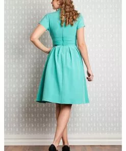 New In Miss Candyfloss Sarita 40's Swing Dress Clear Blue 7 New In Miss Candyfloss Sarita 40's Swing Dress Clear Blue