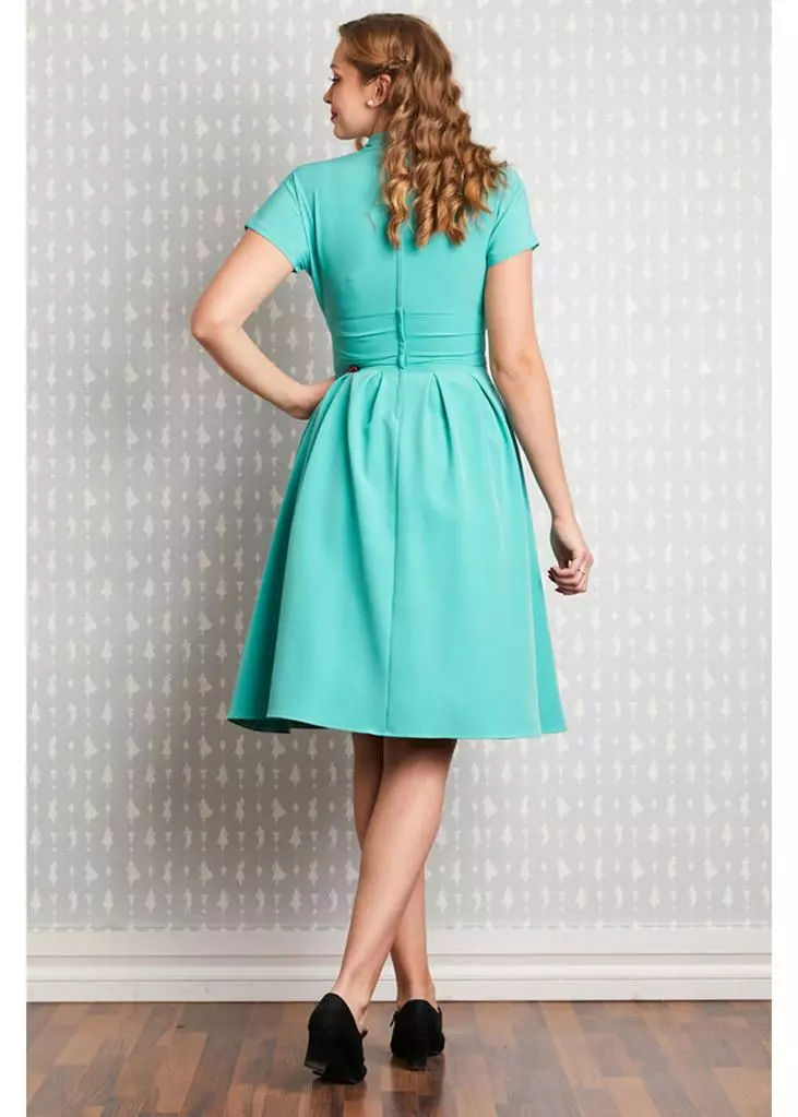 New In Miss Candyfloss Sarita 40's Swing Dress Clear Blue 5 New In Miss Candyfloss Sarita 40's Swing Dress Clear Blue