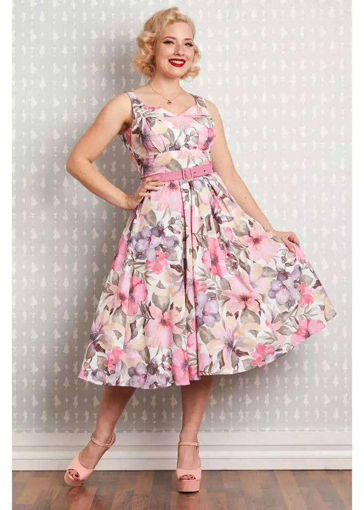 New In Miss Candyfloss Kaitlin Taffy 50's Swing Dress Pink 4 New In Miss Candyfloss Kaitlin Taffy 50's Swing Dress Pink