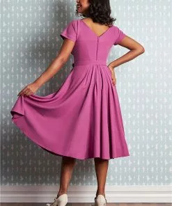 New In Miss Candyfloss Petunia 50's Swing Dress Violet 15 New In Miss Candyfloss Petunia 50's Swing Dress Violet