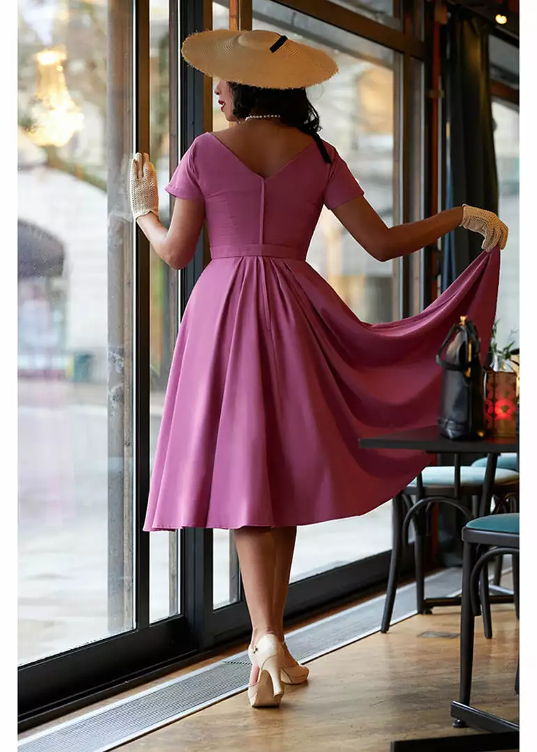 New In Miss Candyfloss Petunia 50's Swing Dress Violet 7 New In Miss Candyfloss Petunia 50's Swing Dress Violet