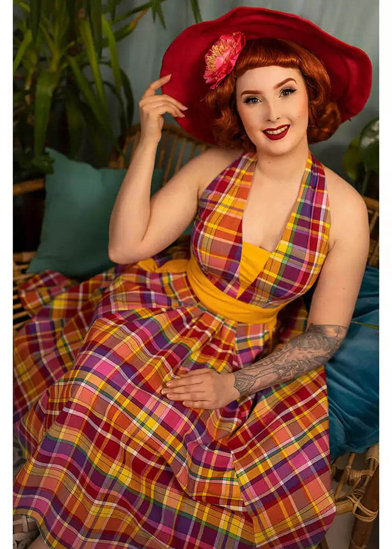 Miss Candyfloss Myrtle Tartan 50's Swing Dress Pink 3 Miss Candyfloss Myrtle Tartan 50's Swing Dress Pink