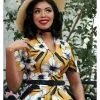 Miss Candyfloss Aslani 50's Floral Swing Dress Yellow New In