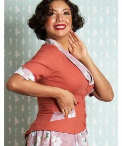 Miss Candyfloss Lexi Amber 40's Jacket Punch Pink 10 Miss Candyfloss Lexi Amber 40's Jacket Punch Pink