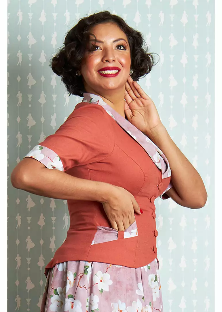 Miss Candyfloss Lexi Amber 40's Jacket Punch Pink 5 Miss Candyfloss Lexi Amber 40's Jacket Punch Pink