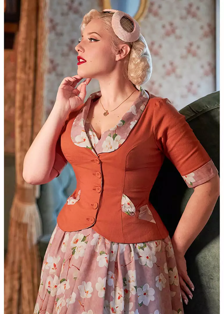 Miss Candyfloss Lexi Amber 40's Jacket Punch Pink 3 Miss Candyfloss Lexi Amber 40's Jacket Punch Pink