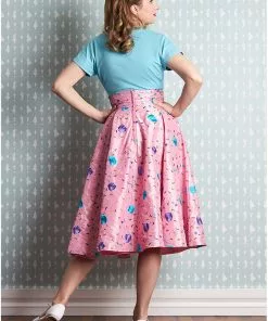 Miss Candyfloss Fleur Floral 50's Swing Skirt Pink 10 Miss Candyfloss Fleur Floral 50's Swing Skirt Pink