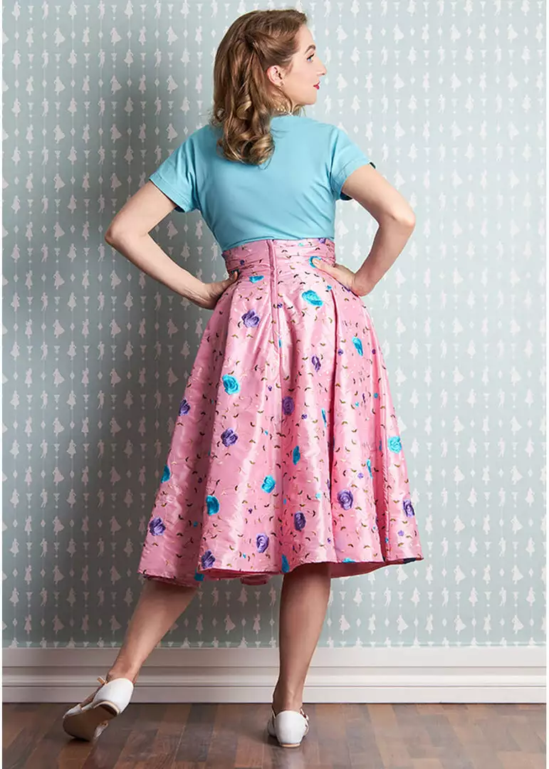 Miss Candyfloss Fleur Floral 50's Swing Skirt Pink 5 Miss Candyfloss Fleur Floral 50's Swing Skirt Pink