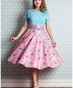 Miss Candyfloss Fleur Floral 50's Swing Skirt Pink 13 Miss Candyfloss Fleur Floral 50's Swing Skirt Pink