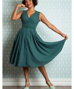 Miss Candyfloss Killah Gia 50's Swing Dress Emerald Green
