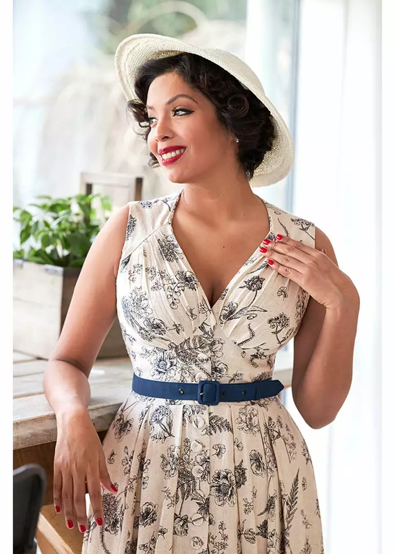 New In Miss Candyfloss Krista Lee 50's Swing Dress Navy 4 New In Miss Candyfloss Krista Lee 50's Swing Dress Navy