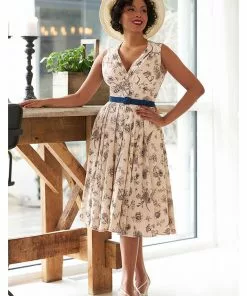 New In Miss Candyfloss Krista Lee 50's Swing Dress Navy 12 New In Miss Candyfloss Krista Lee 50's Swing Dress Navy