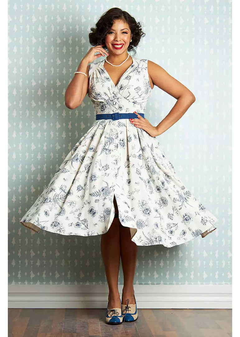 New In Miss Candyfloss Krista Lee 50's Swing Dress Navy 3 New In Miss Candyfloss Krista Lee 50's Swing Dress Navy
