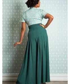 Miss Candyfloss Harper Gia 40's Palazzo Trousers Emerald Green 15 Miss Candyfloss Harper Gia 40's Palazzo Trousers Emerald Green