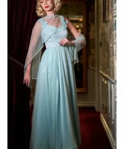 New In Miss Candyfloss Danjela Lee 50's Gown Maxi Dress Celestine Blue 16 New In Miss Candyfloss Danjela Lee 50's Gown Maxi Dress Celestine Blue
