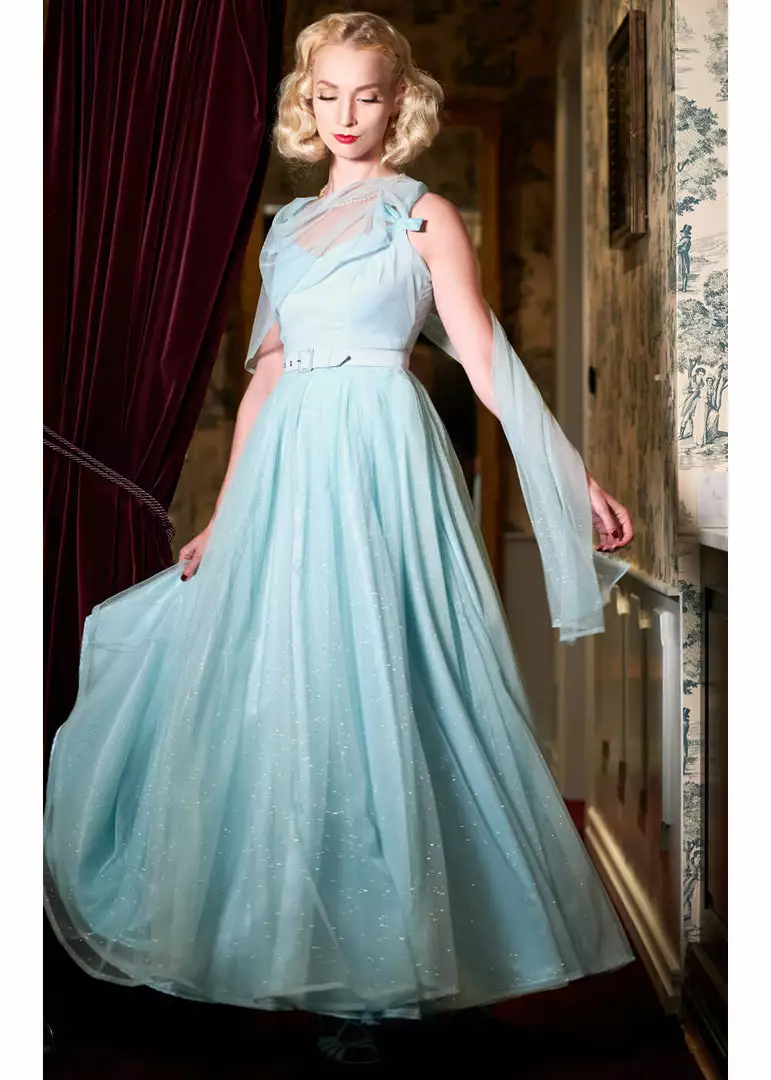 New In Miss Candyfloss Danjela Lee 50's Gown Maxi Dress Celestine Blue 5 New In Miss Candyfloss Danjela Lee 50's Gown Maxi Dress Celestine Blue