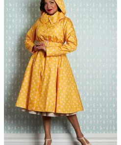 Miss Candyfloss Luna Sun Water Resistant 50's Coat Yellow