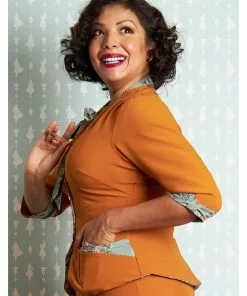 Miss Candyfloss Bonny Fire 40's Blazer Jacket Rust