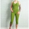 Miss Candyfloss Mitsy Gia 50's Halter Jumpsuit Green