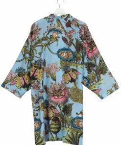 New In One Hundred Stars Eccentric Blooms Midi Kimono Sky Blue 9 New In One Hundred Stars Eccentric Blooms Midi Kimono Sky Blue
